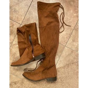 Brown Over the knee boots.